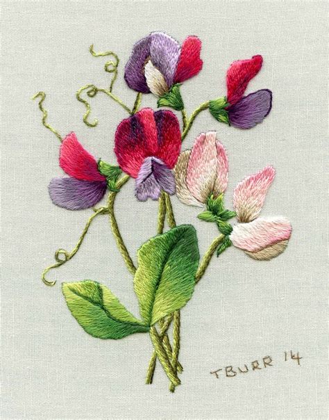 sweet pea embroidery